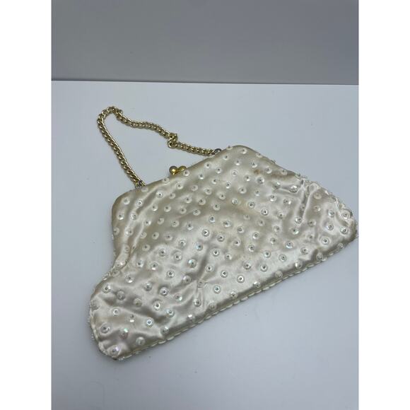 Vintage 1950s Beaded Iridescent Purse Clutch Hand Made in Hong Kong MCM - Picture 4 of 8